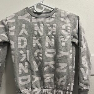 DKNY Gray and White Logo Sweatshirt